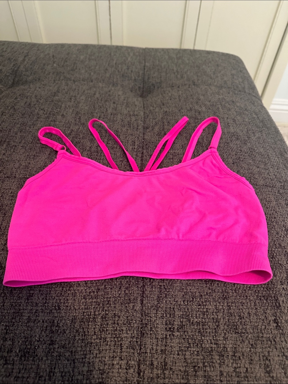 NWOT Size Small Velocity Neon Pink Double-Strap Sports Bralette